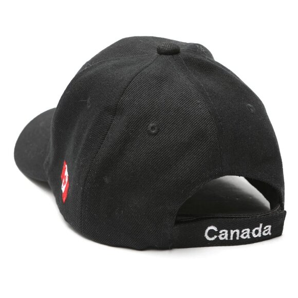 Canada Black Dat Hat Embroidered Baseball Cap Round Flag Casual Velcro Back - Picture 4 of 8